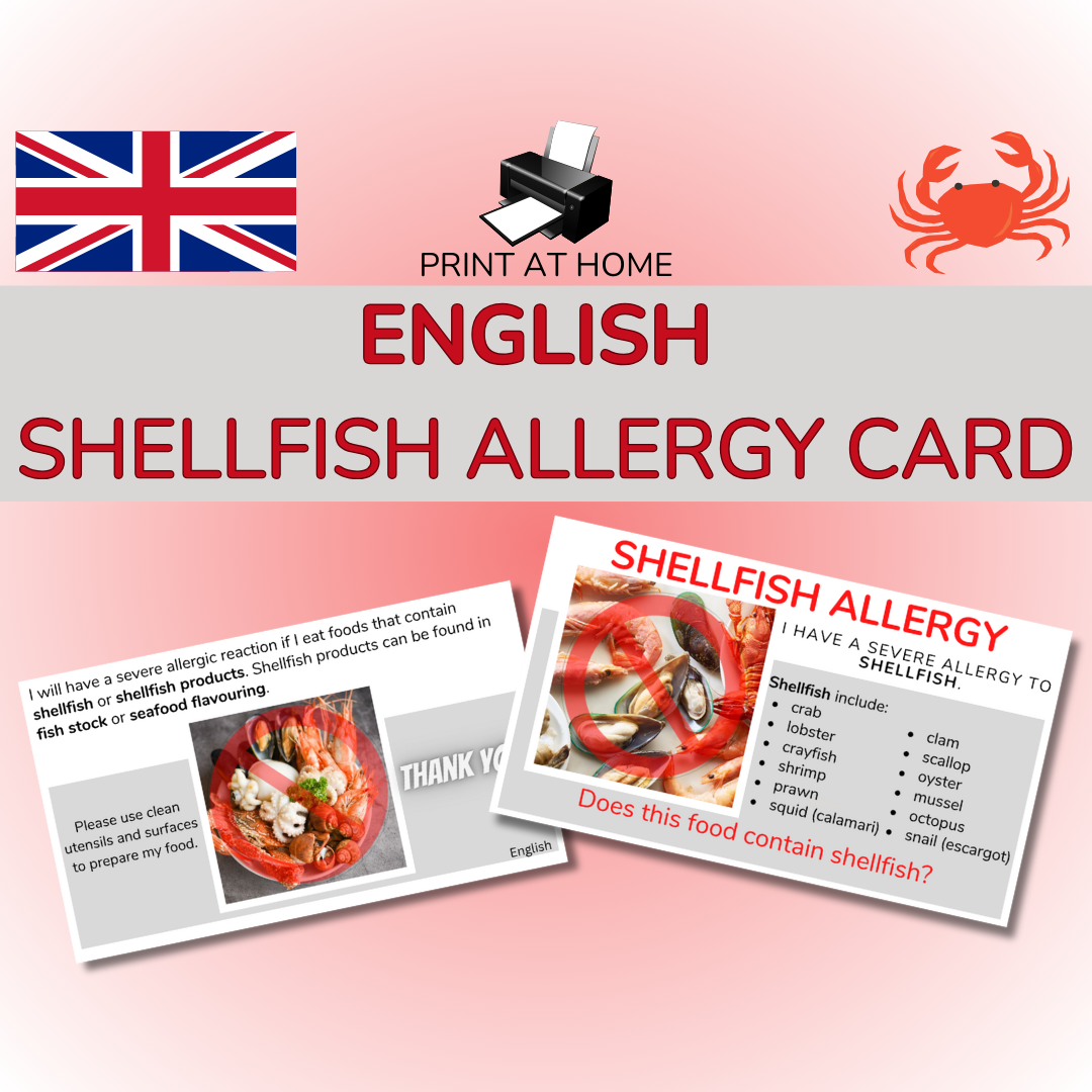 Shellfish Allergy Cards