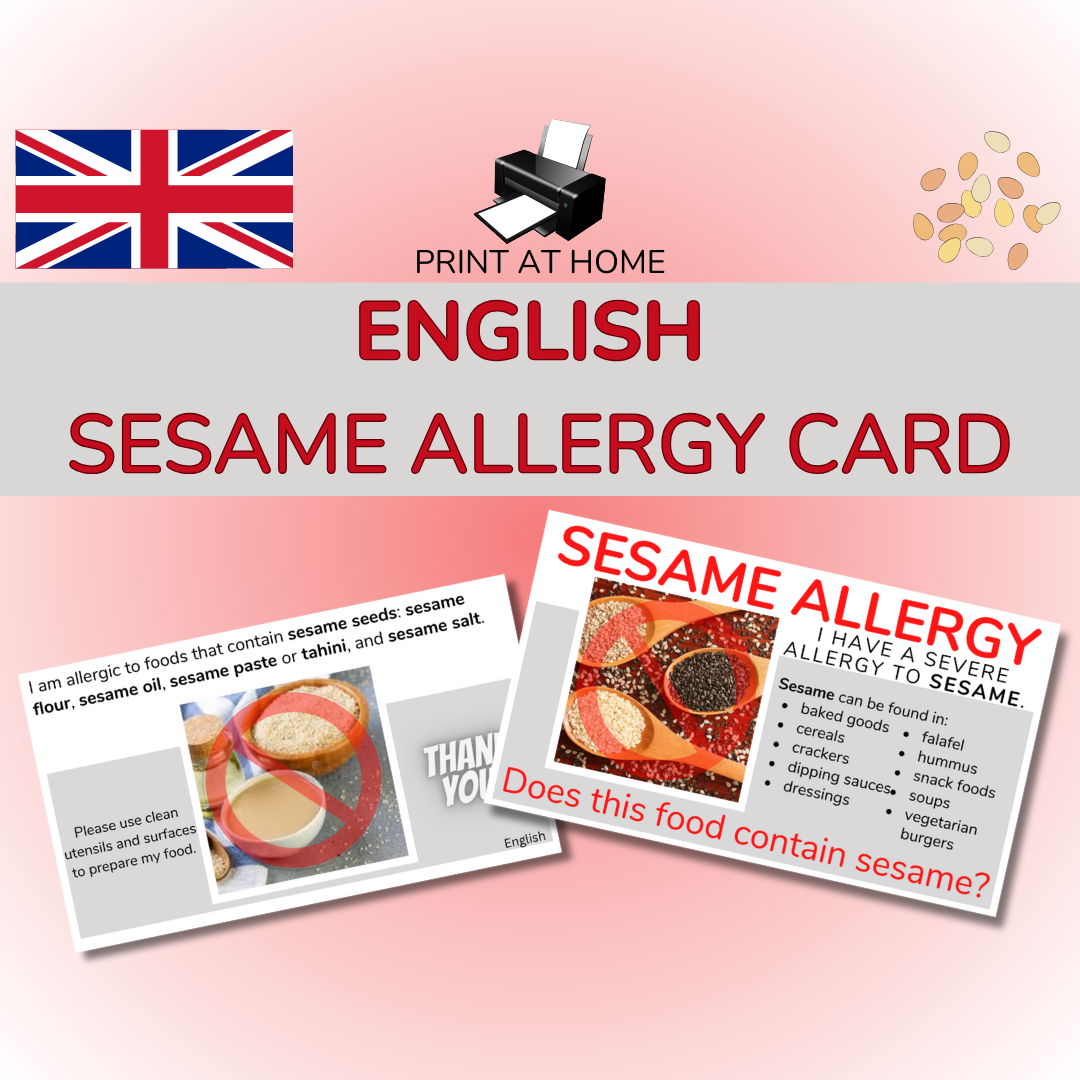 Sesame Allergy Cards