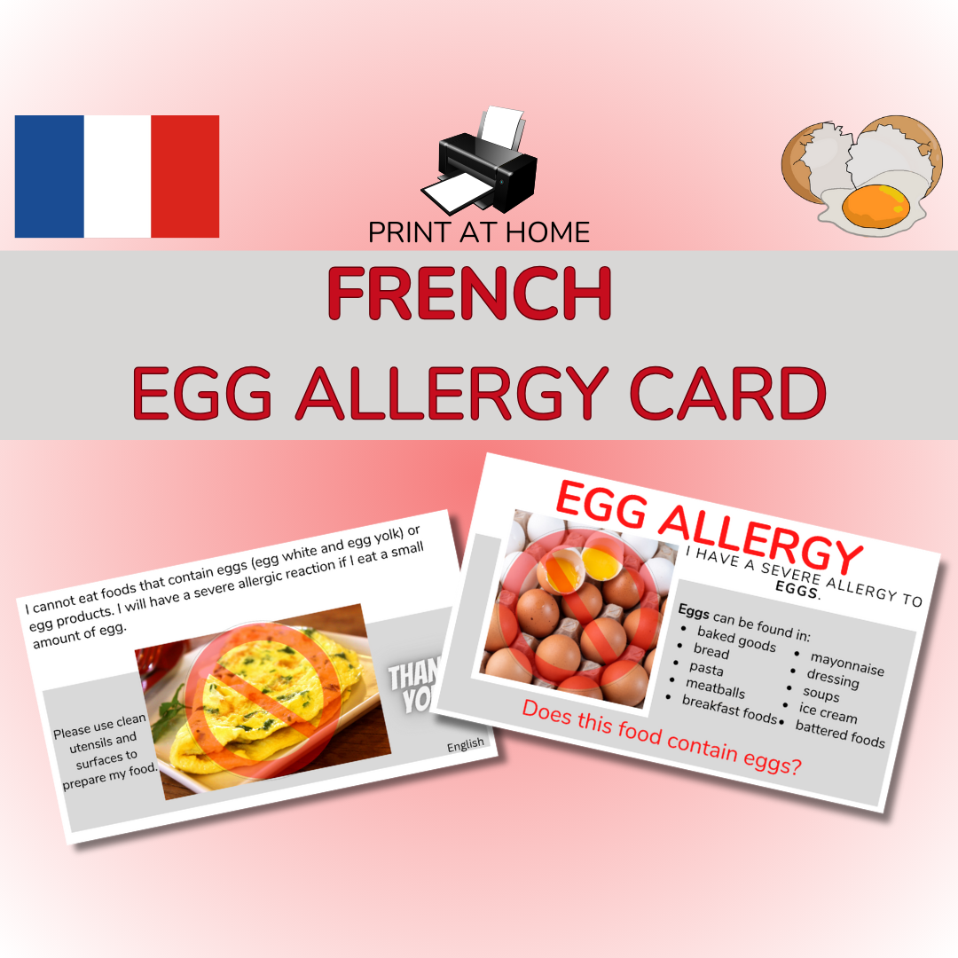 Egg Allergy Cards