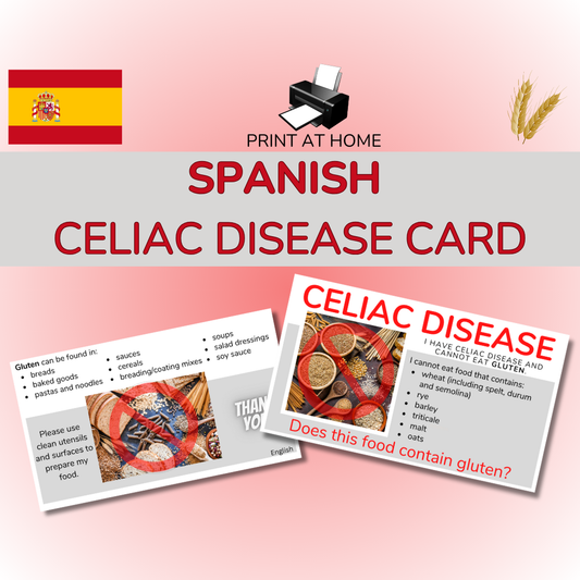 Spanish Celiac Disease Card - Printable Gluten-Free Translation Card