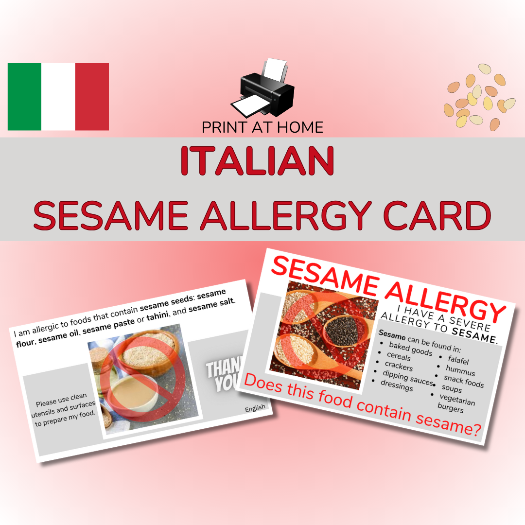 Sesame Allergy Cards