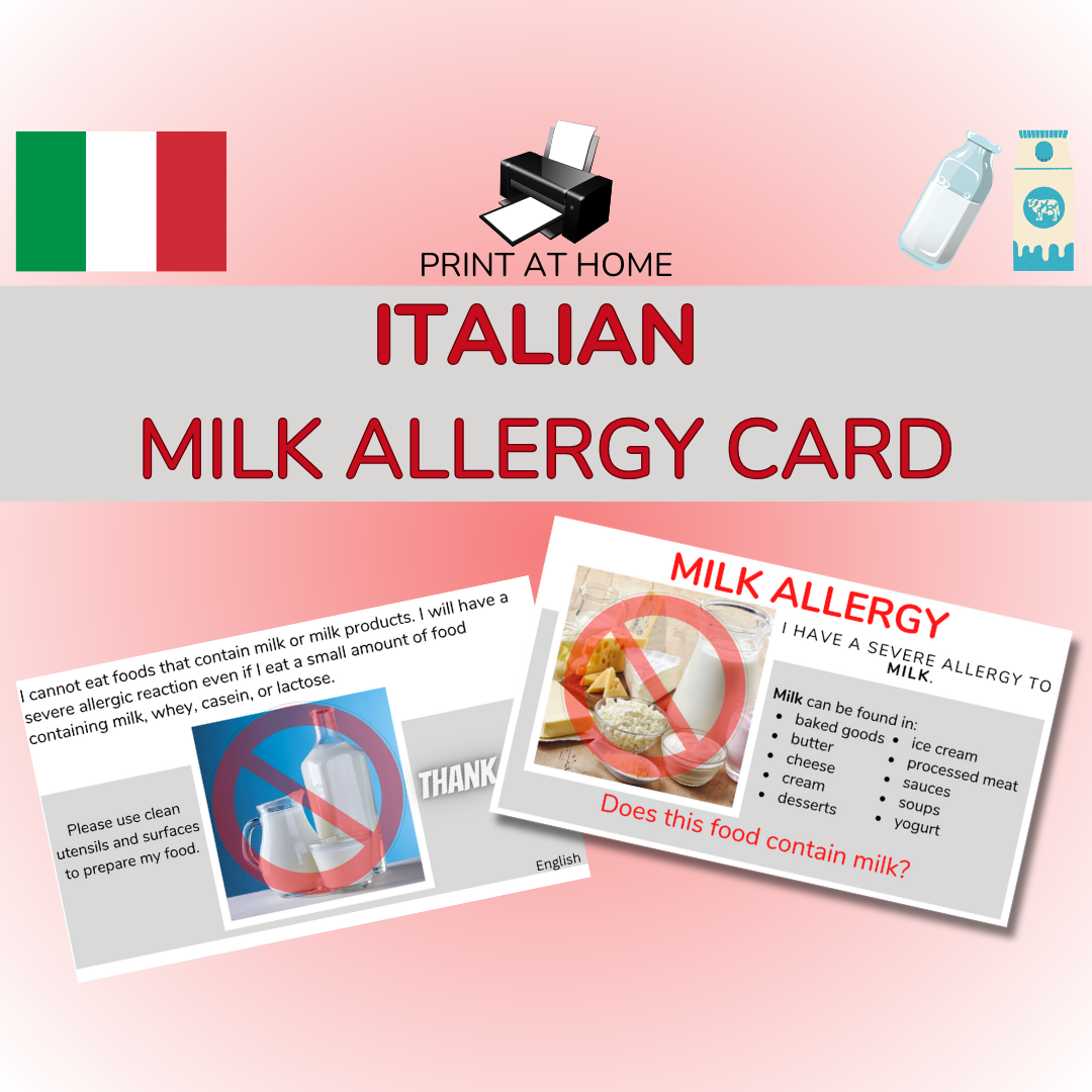 Milk Allergy Cards