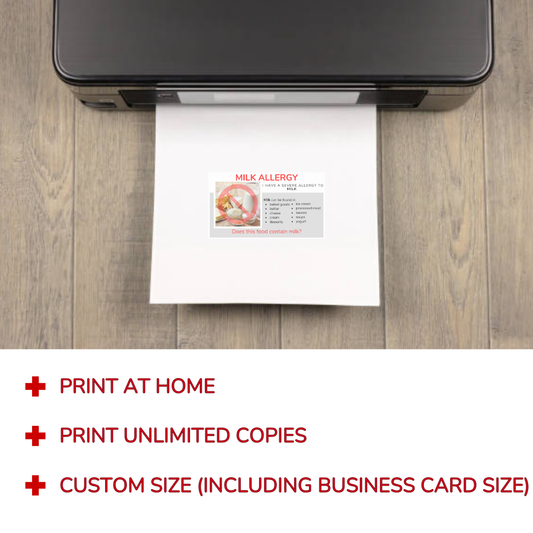 Milk Allergy Cards