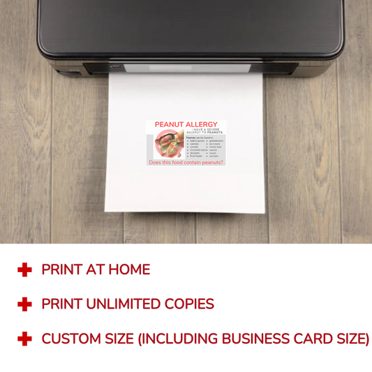 Peanut Allergy Cards