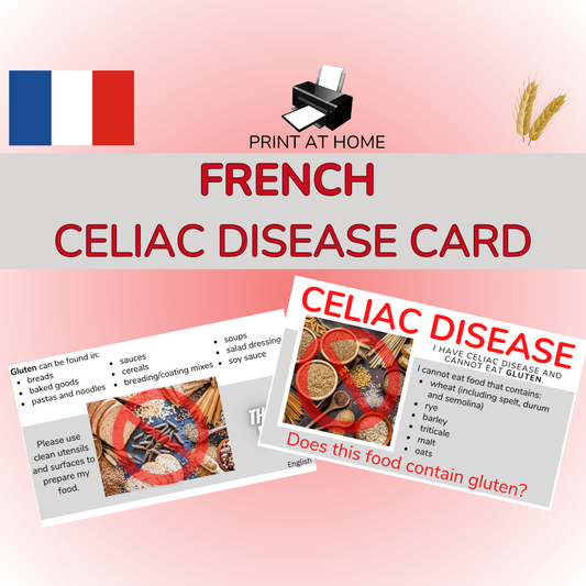 French Celiac Disease Card - Printable Gluten-Free Translation Card