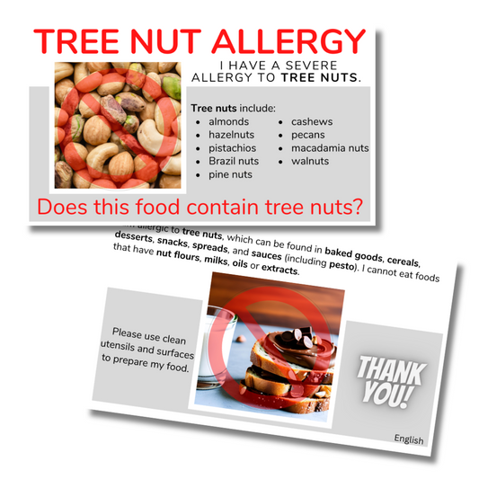 Tree Nut Allergy Cards