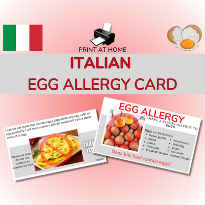 Egg Allergy Cards