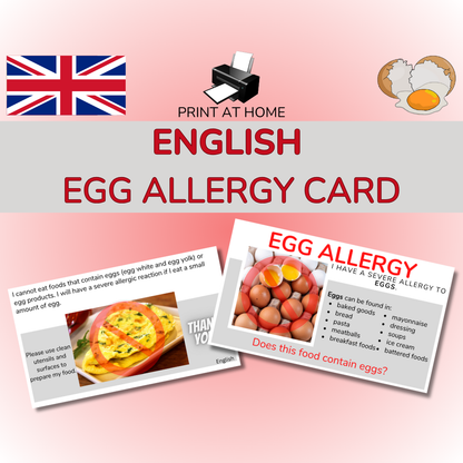 Egg Allergy Cards
