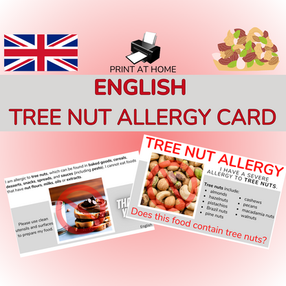 Tree Nut Allergy Cards