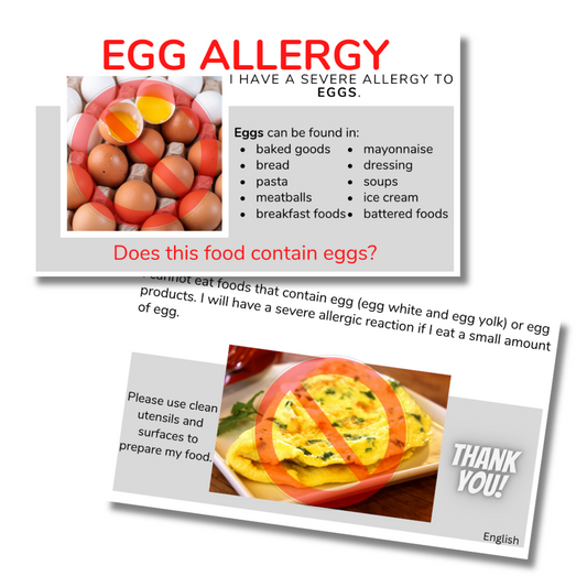 Egg Allergy Cards