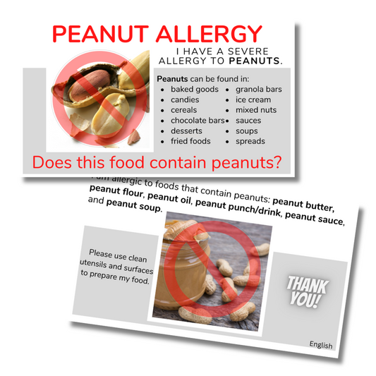 Peanut Allergy Cards