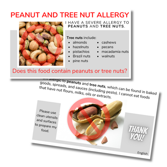 Peanut & Tree Nut Allergy Cards
