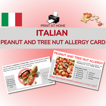 Peanut & Tree Nut Allergy Cards